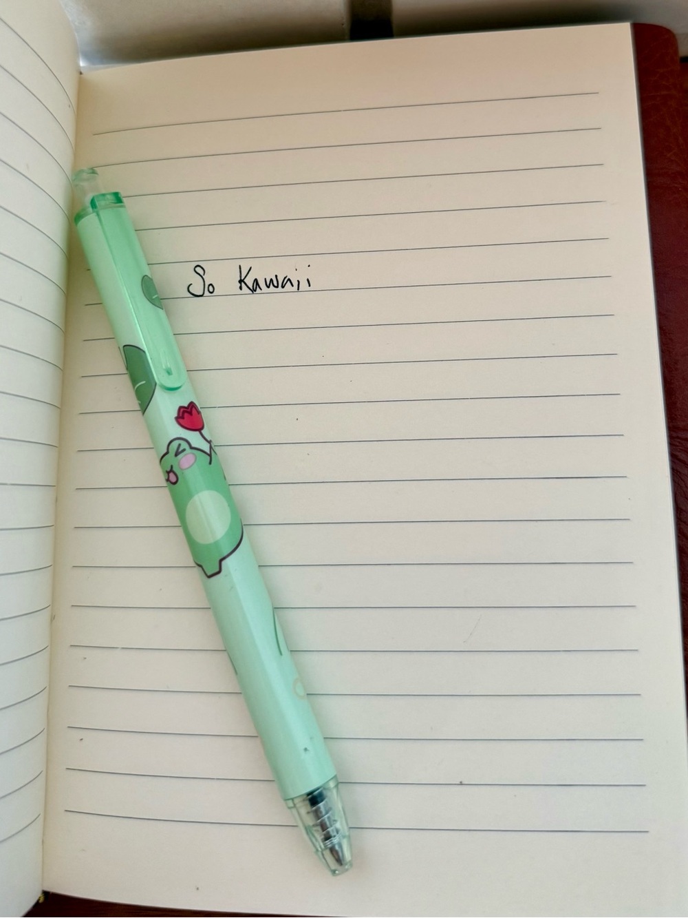Kawaii Frog Gel Pen * Mint Green * 6 Inches * Black Ink
